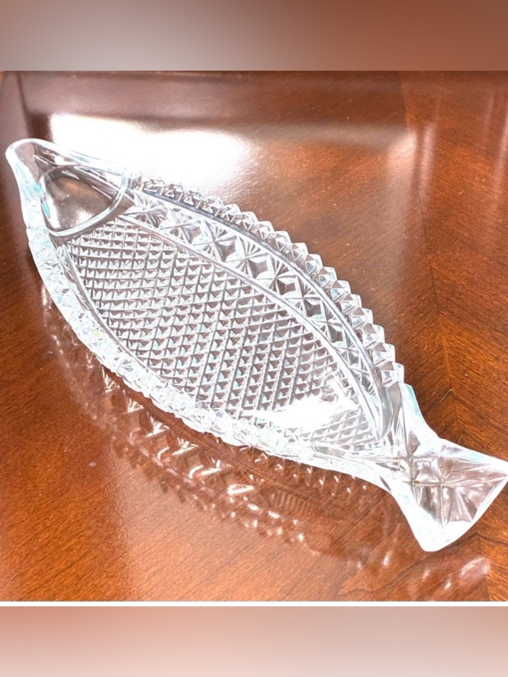 Vintage Crystal Salad Bowl